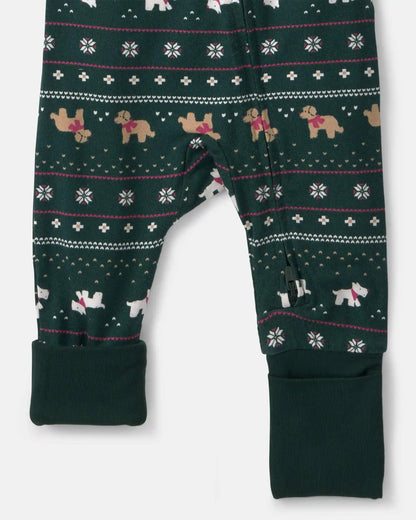 Baby Fair Isle PurelySoft™ 2-Way Zip Sleep & Play Pajamas - Green