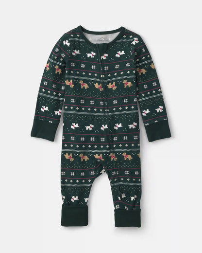 Baby Fair Isle PurelySoft™ 2-Way Zip Sleep & Play Pajamas - Green