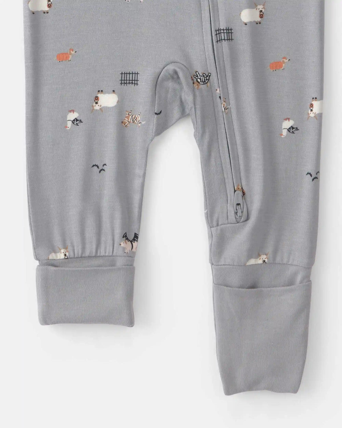 Baby Halloween PurelySoft™ 2-Way Zip Sleep & Play Pajamas - Grey