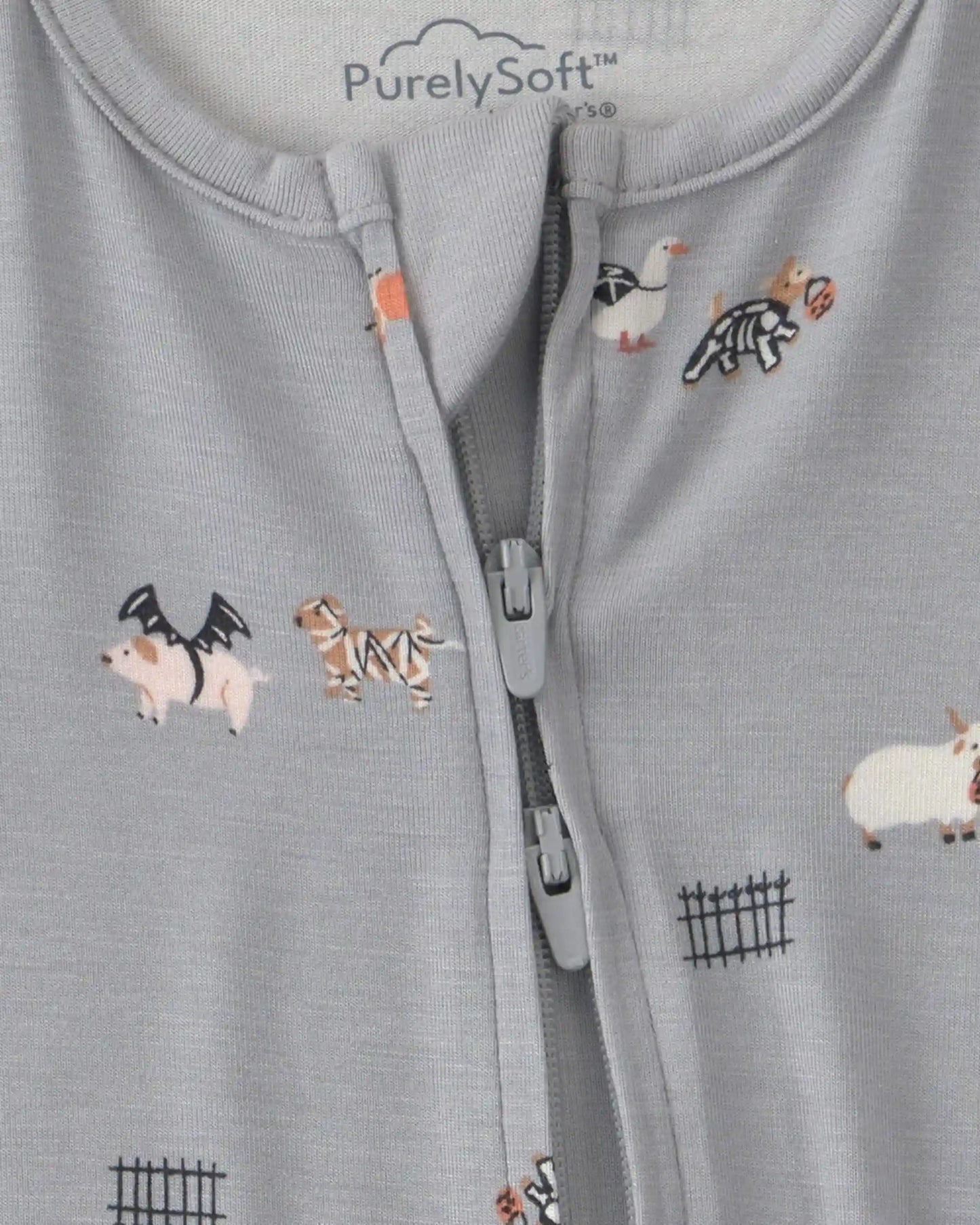 Baby Halloween PurelySoft™ 2-Way Zip Sleep & Play Pajamas - Grey