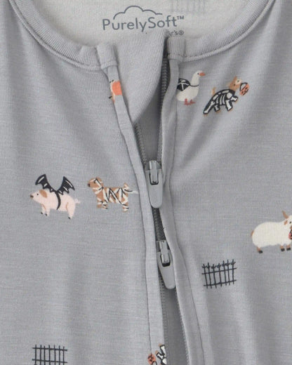 Baby Halloween PurelySoft™ 2-Way Zip Sleep & Play Pajamas - Grey