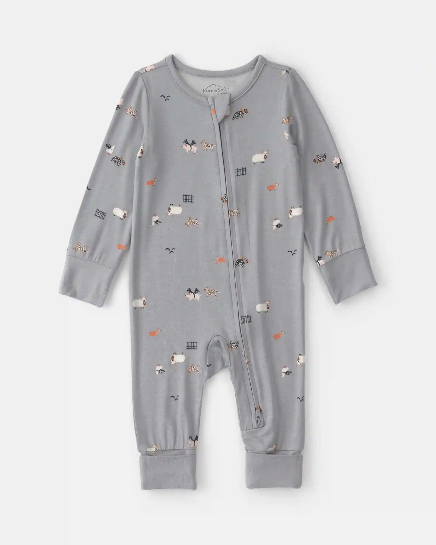 Baby Halloween PurelySoft™ 2-Way Zip Sleep & Play Pajamas - Grey