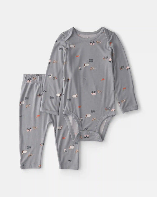 Baby 2-Piece Halloween PurelySoft™ Long-Sleeve Bodysuit & Pant Set - Grey