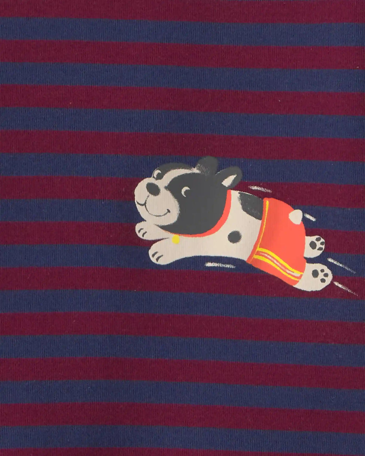 Baby Boy 4-Piece Dog Striped 100% Cotton Snug Fit Pajama Set - Burgundy/Cream
