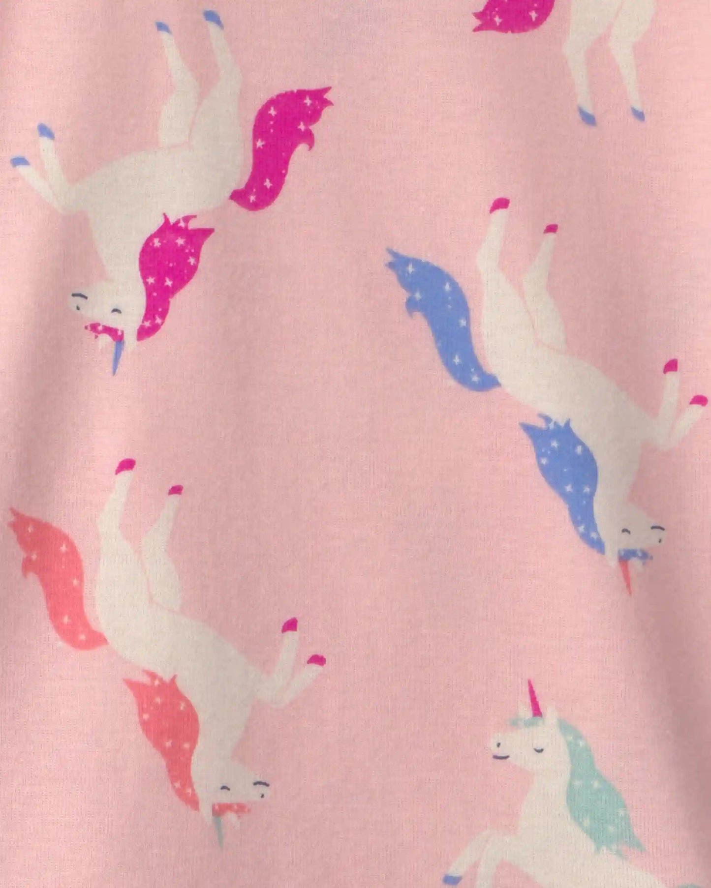 Baby Girl 4-Piece Unicorn 100% Cotton Snug Fit Pajama Set - Coral/Pink