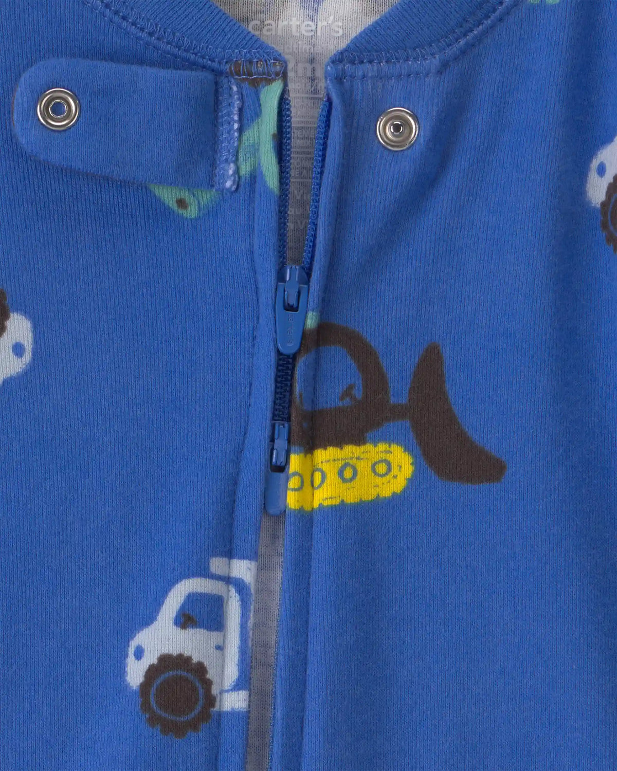 Baby Boy 1-Piece Construction 2-Way Zip 100% Cotton Snug Fit Footed Pajama - Blue