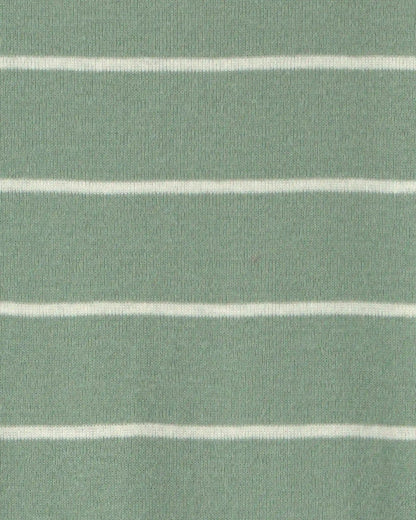 Baby Boy 1-Piece Dino Striped 2-Way Zip 100% Cotton Snug Fit Footed Pajama - Green
