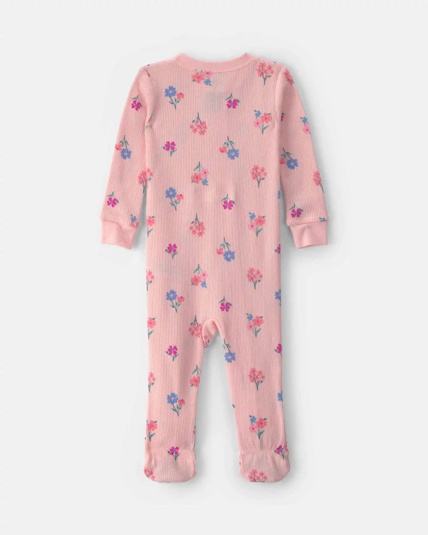 Baby Girl 1-Piece Floral Thermal Snug Fit Footed Pajama - Pink