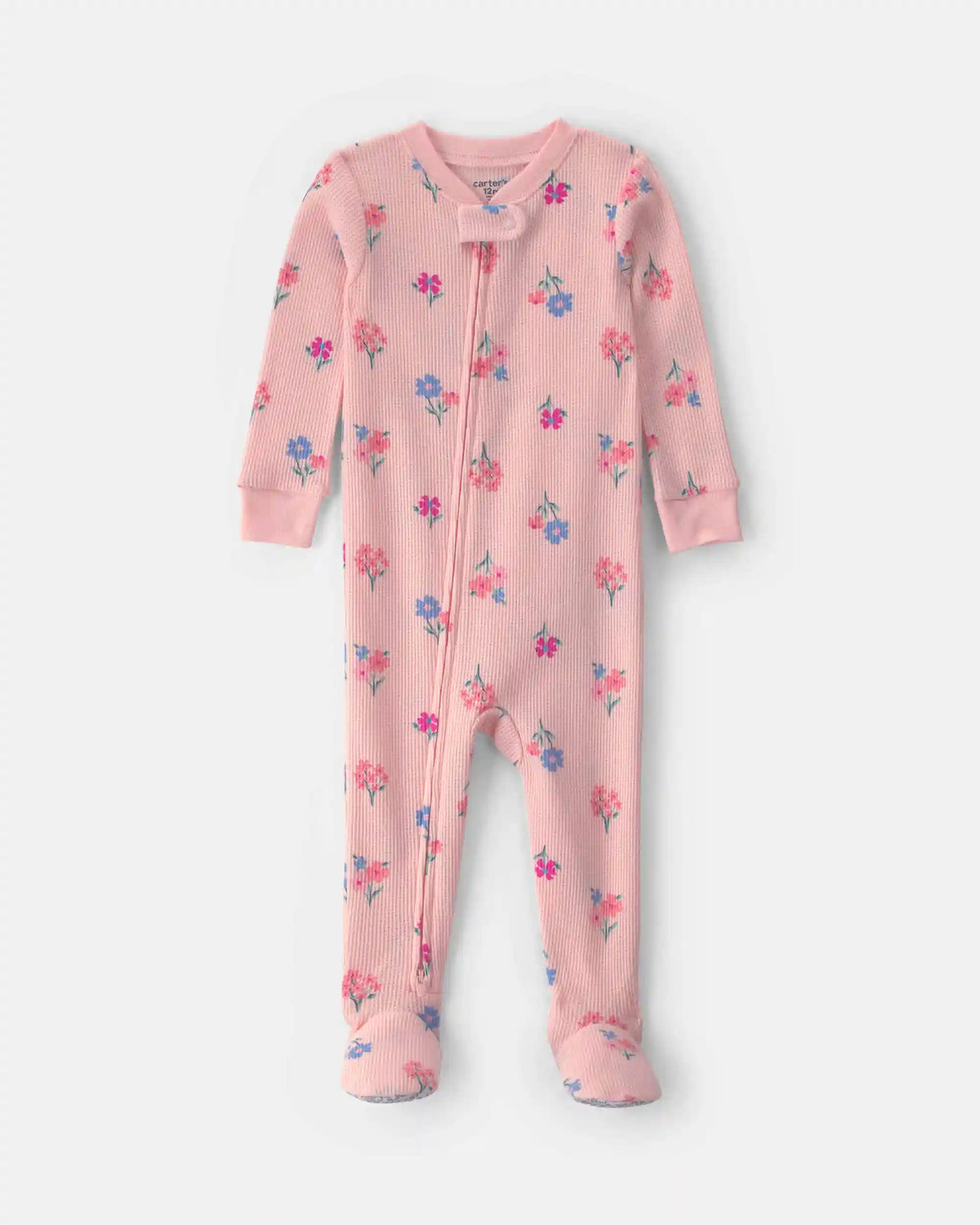 Baby Girl 1-Piece Floral Thermal Snug Fit Footed Pajama - Pink