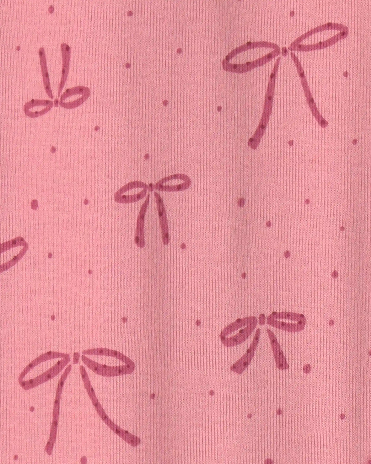 Baby Girl 1-Piece Bows 2-Way Zip 100% Cotton Snug Fit Footed Pajama - Pink