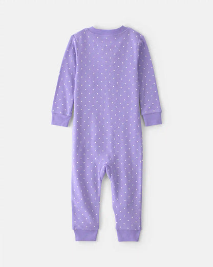 Baby Girl 1-Piece Pets 2-Way Zip 100% Cotton Snug Fit Pajama - Purple