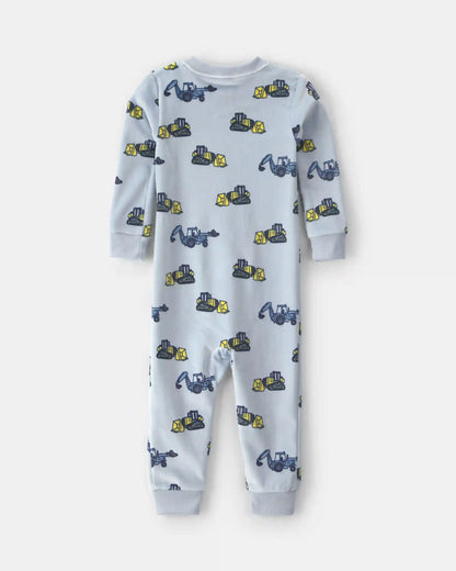 Baby Boy 1-Piece Construction 2-Way Zip DreamPlush Snug Fit Pajama - Blue