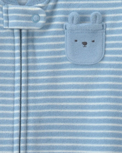 Baby Boy Striped Fleece Sleep Bag - Blue