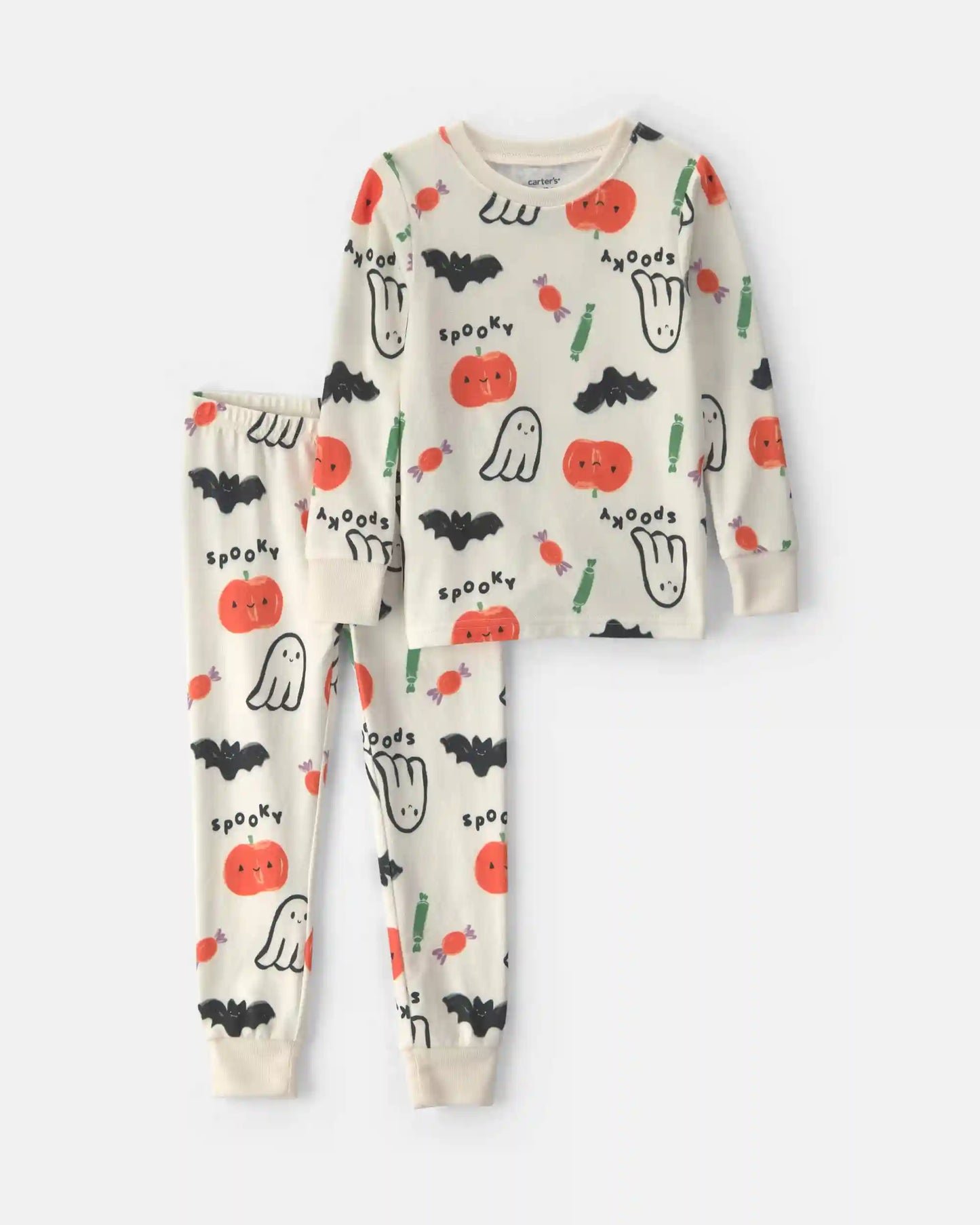 Baby Halloween Print 2-Piece Pajama Set - Cream