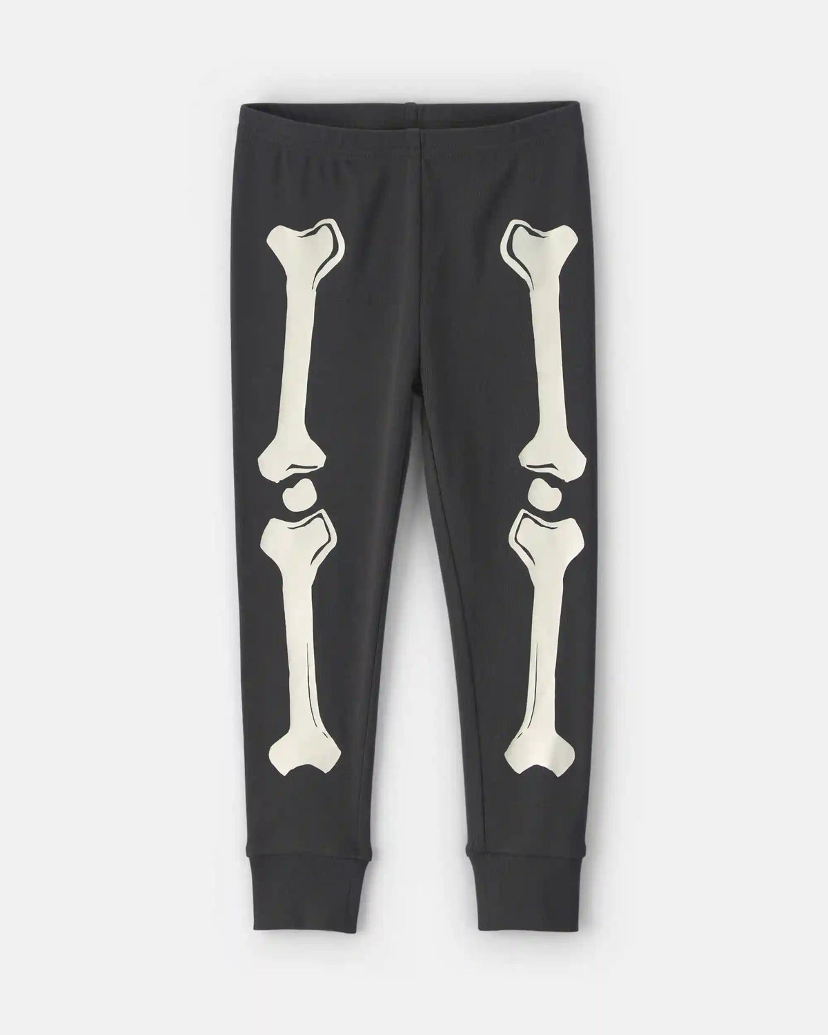 Baby 2-Piece Halloween Glow in the Dark Skeleton 100% Cotton Snug Fit Pajama Set - Charcoal