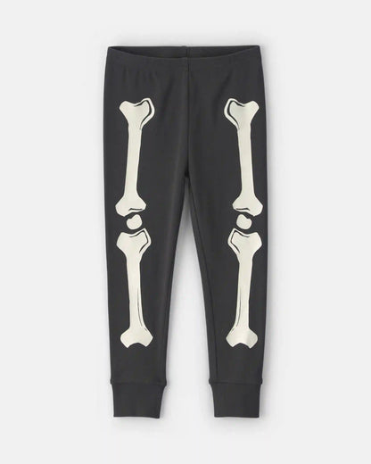 Baby 2-Piece Halloween Glow in the Dark Skeleton 100% Cotton Snug Fit Pajama Set - Charcoal