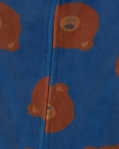 Baby Boy 1-Piece Bear 2-Way Zip DreamPlush Snug Fit Pajama - Navy Blue