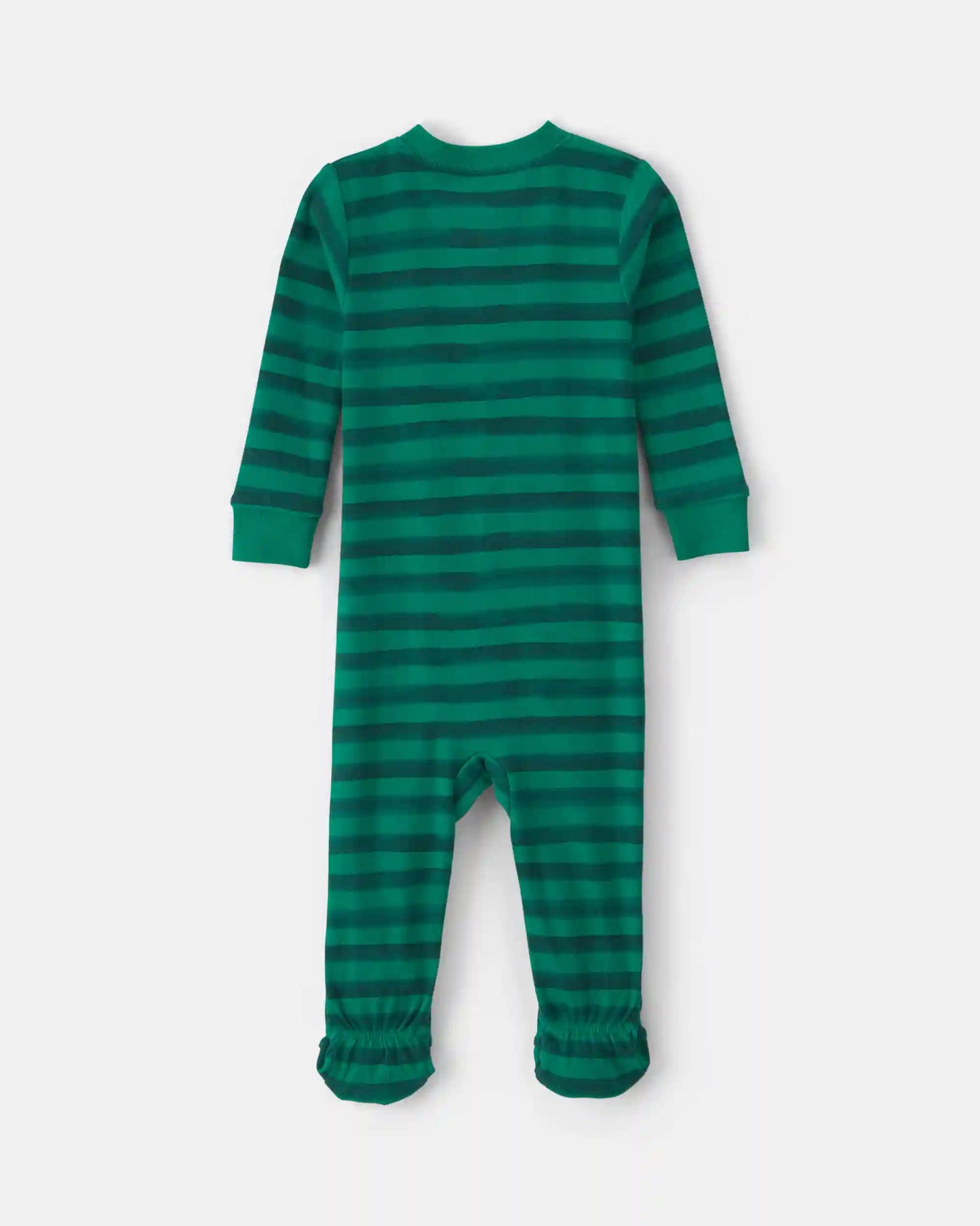 Baby 1-Piece Christmas Snowman 2-Way Zip 100% Cotton Snug Fit Footed Pajama - Green