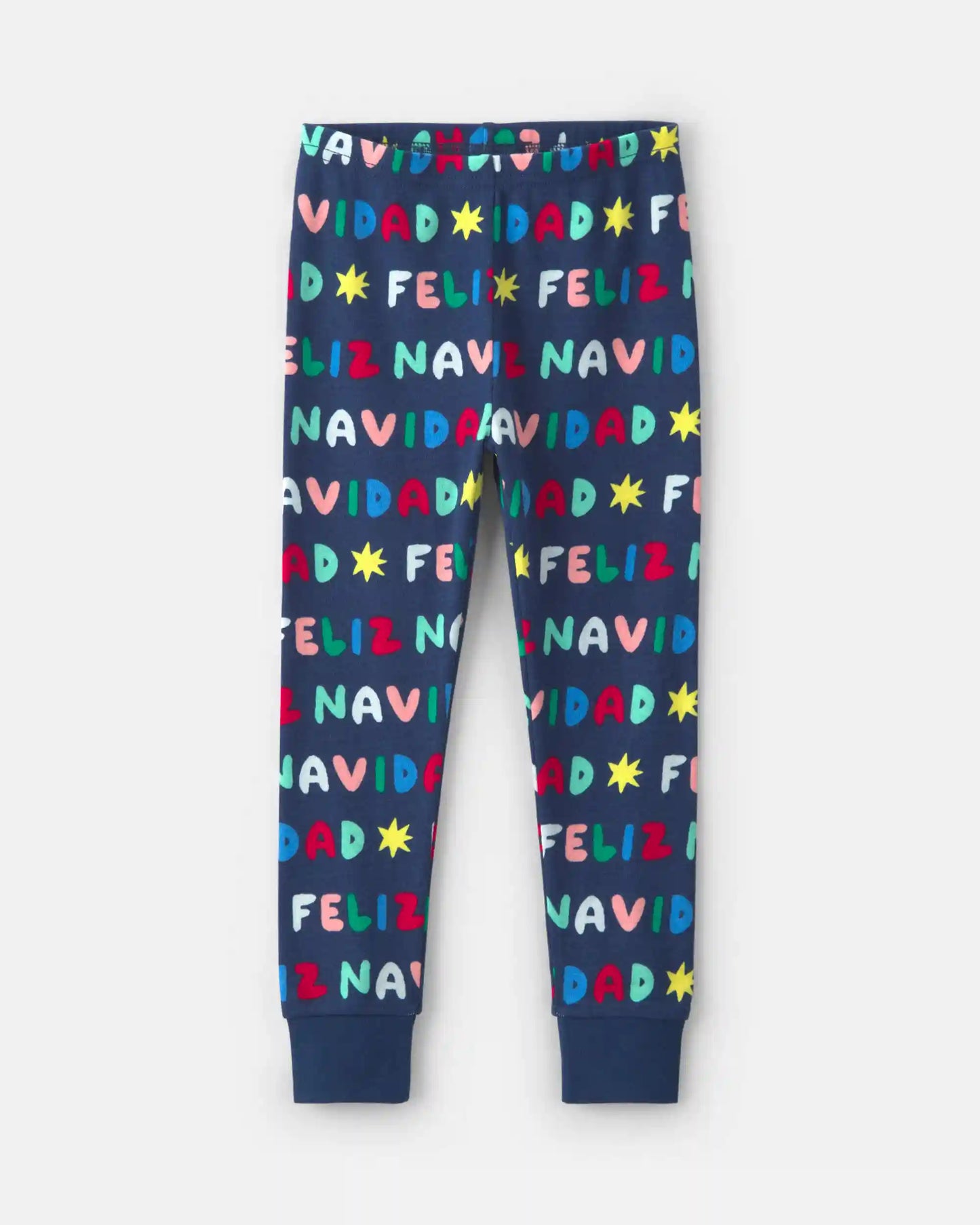 Baby 2-Piece 'Feliz Navidad' Christmas 100% Cotton Snug Fit Pajama Set - Navy Blue