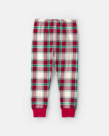 Baby 2-Piece Christmas Plaid 100% Cotton Snug Fit Pajama Set - Red/Green