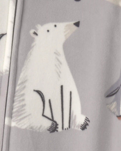 Baby Boy 1-Piece Winter Animals 2-Way Zip DreamPlush Snug Fit Footed Pajama - Grey
