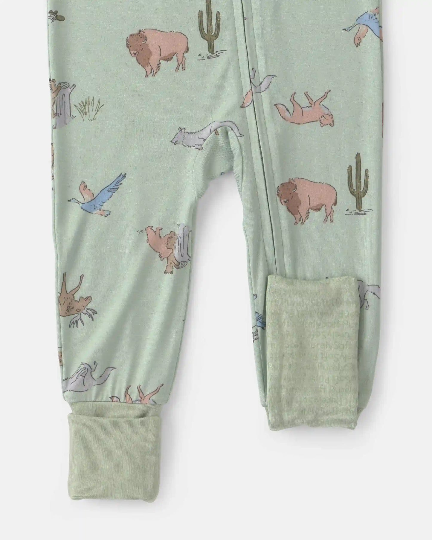 Baby Boy 1-Piece Animals PurelySoft™ Snug Fit Pajama - Green