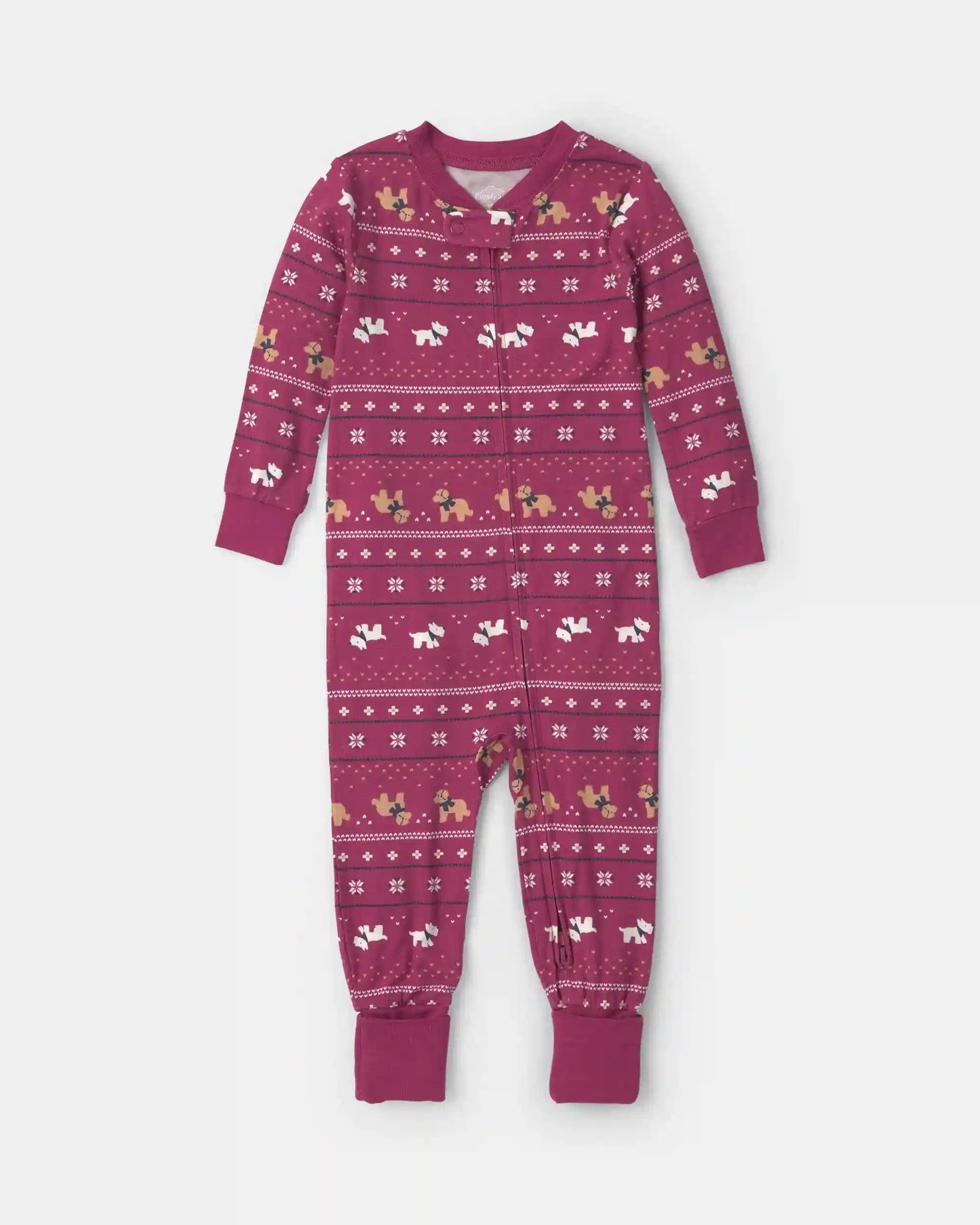 Baby 1-Piece Fair Isle PurelySoft™ Snug Fit Pajama - Burgundy