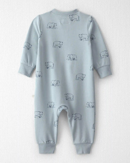 Baby Organic Cotton French Terry Jumpsuit in Winter Bears