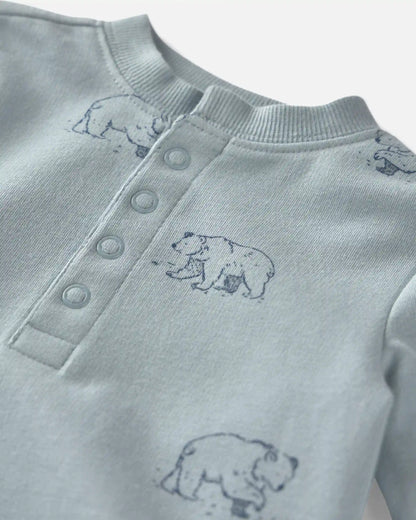 Baby Organic Cotton French Terry Jumpsuit in Winter Bears