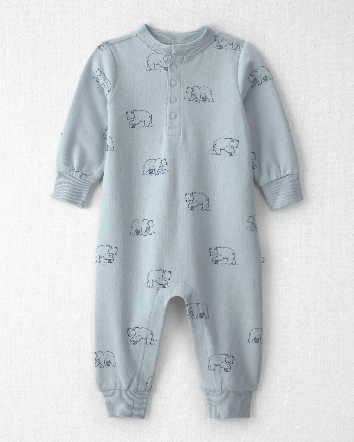 Baby Organic Cotton French Terry Jumpsuit in Winter Bears