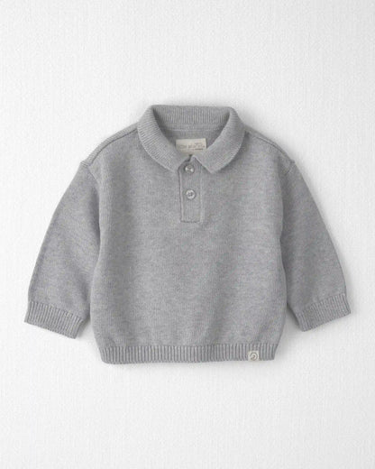 Baby Boy Organic Cotton Sweater Knit Polo