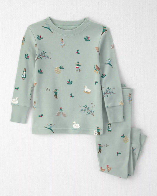 Baby 2-Piece Organic Cotton Pajamas in 12 Days of Christmas Print
