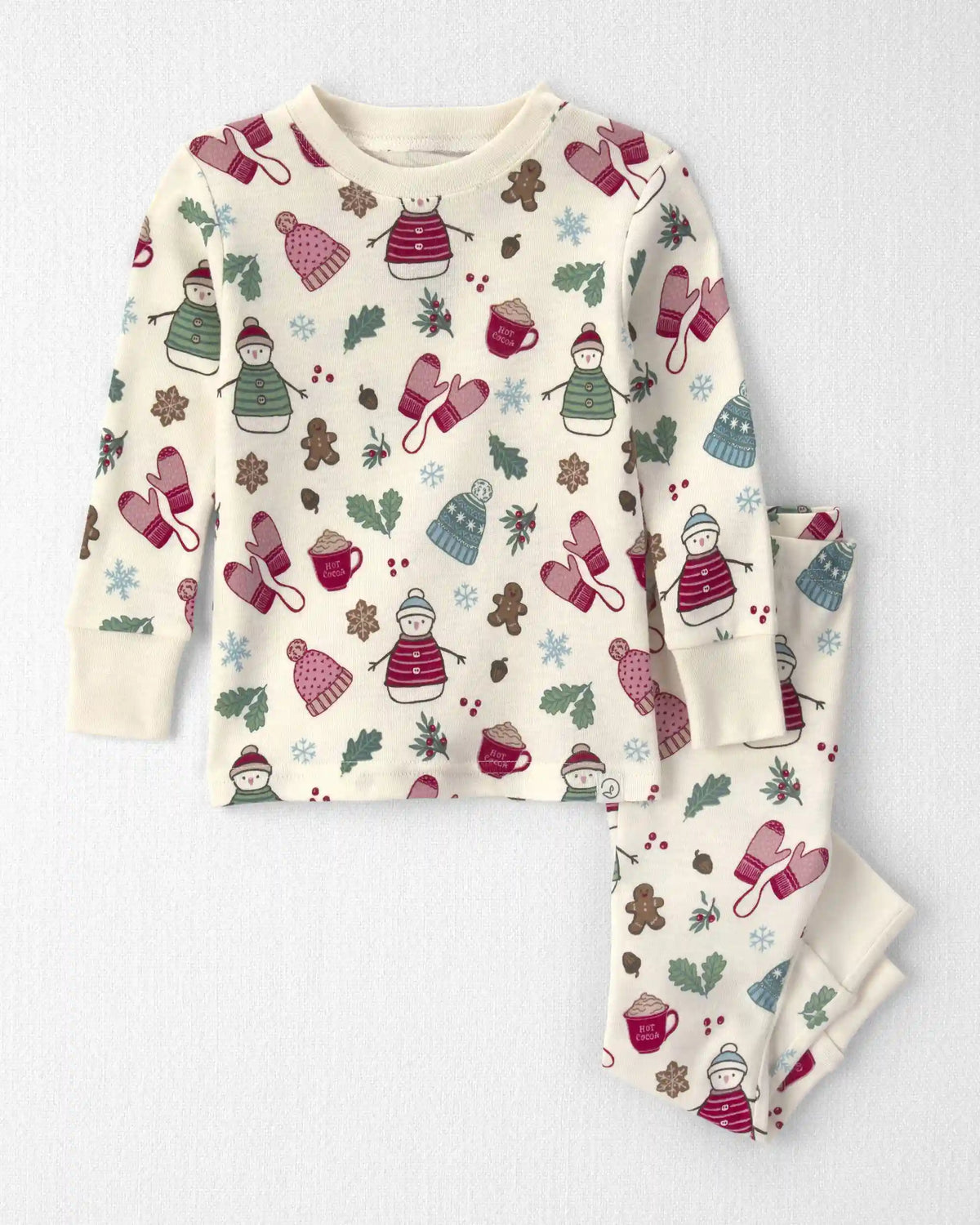 Baby Girl 2-Piece Organic Cotton Pajamas in Winter Wonderland