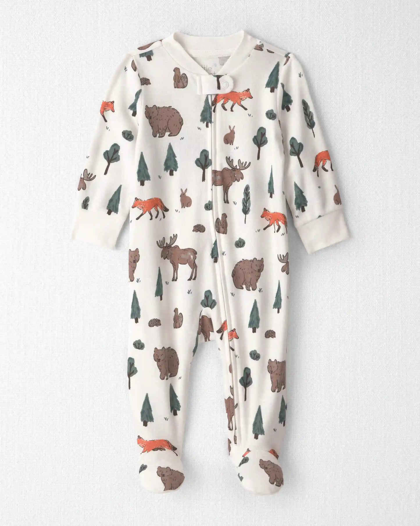 Baby Organic Cotton Sleep & Play Pajamas in Woodland Creatures