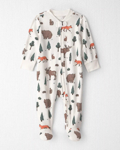 Baby Organic Cotton Sleep & Play Pajamas in Woodland Creatures