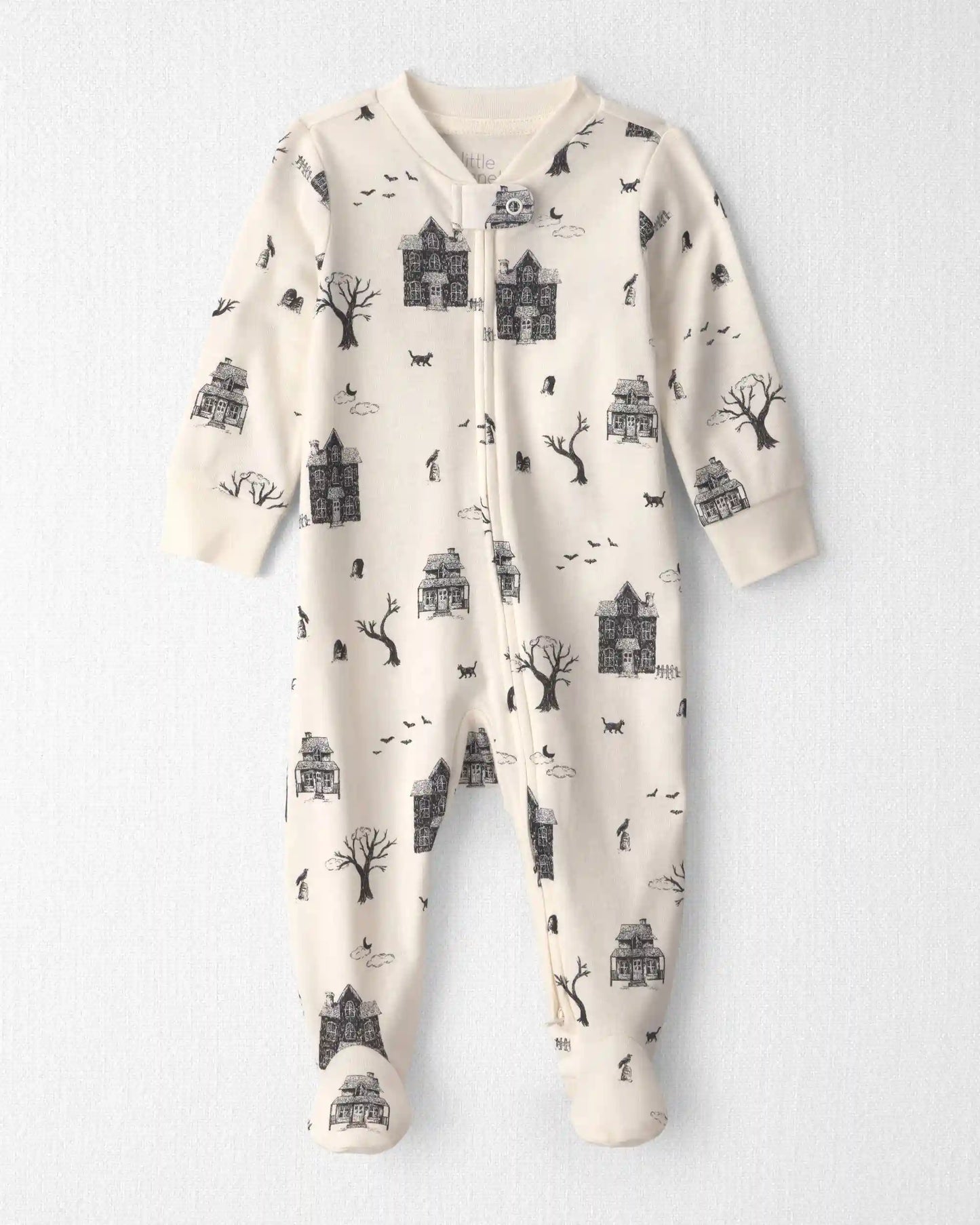 Baby Organic Cotton Sleep & Play Pajamas in Spooky Village