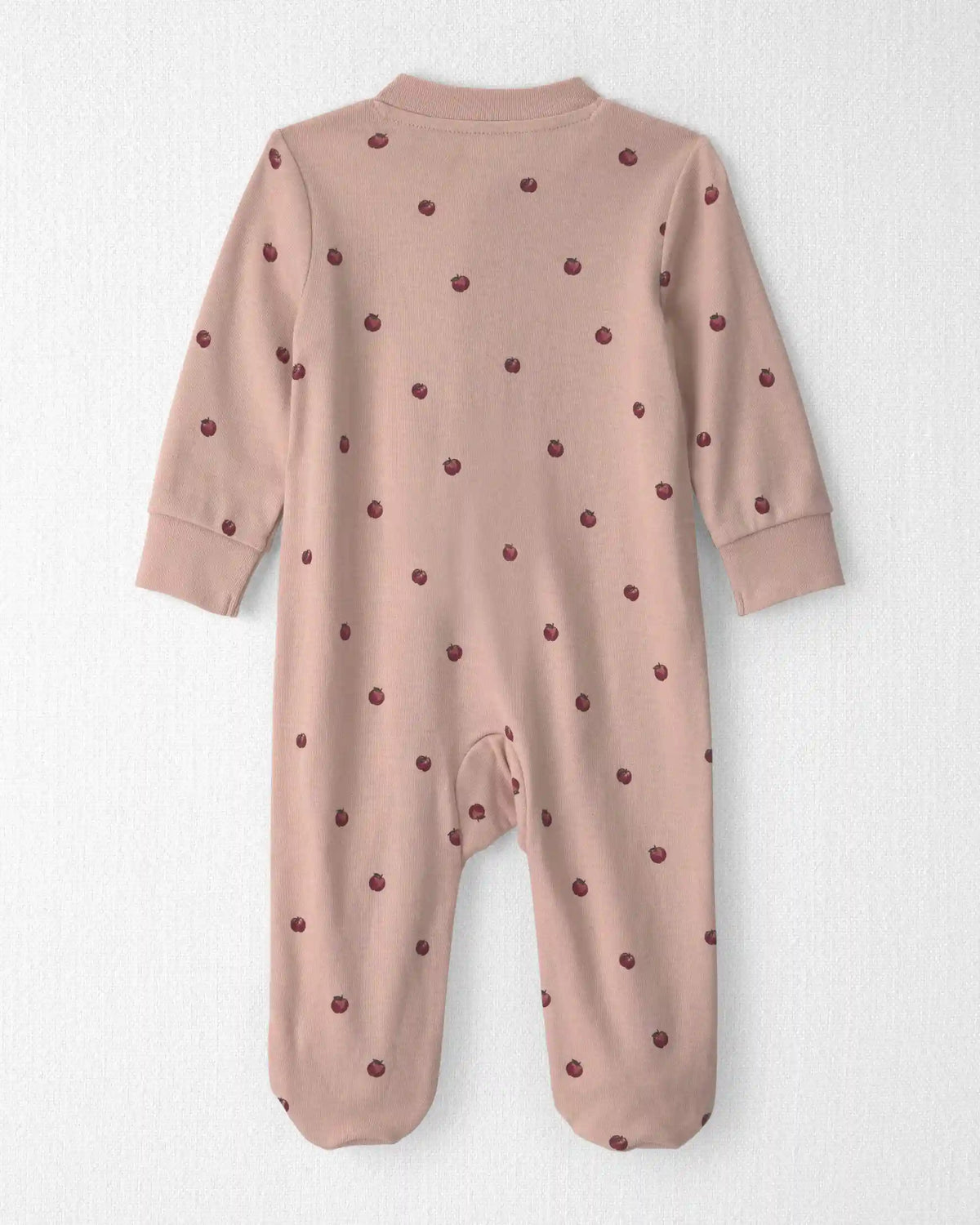 Baby Girl Organic Cotton Sleep & Play Pajamas in Apples