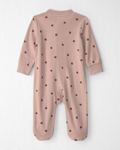 Baby Girl Organic Cotton Sleep & Play Pajamas in Apples