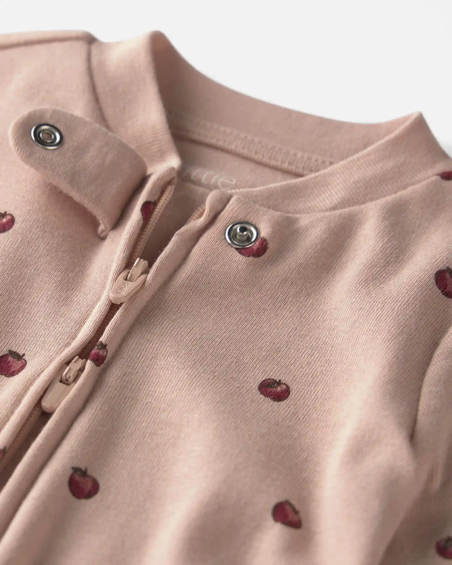 Baby Girl Organic Cotton Sleep & Play Pajamas in Apples