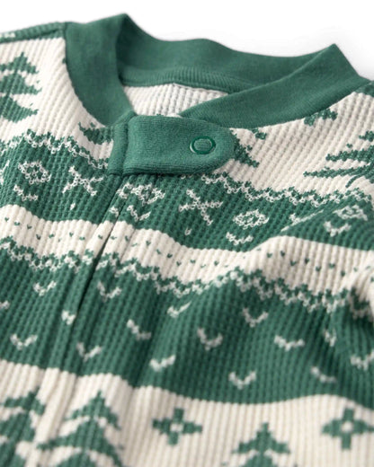 Baby Fair Isle Waffle Knit Sleep & Play Pajamas Made with Organic Cotton