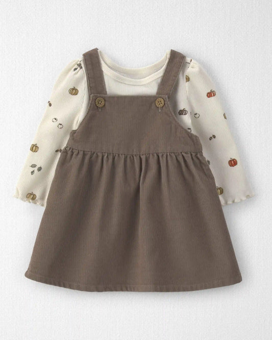 Baby Girl 2-Piece Organic Cotton Corduroy Jumper Set