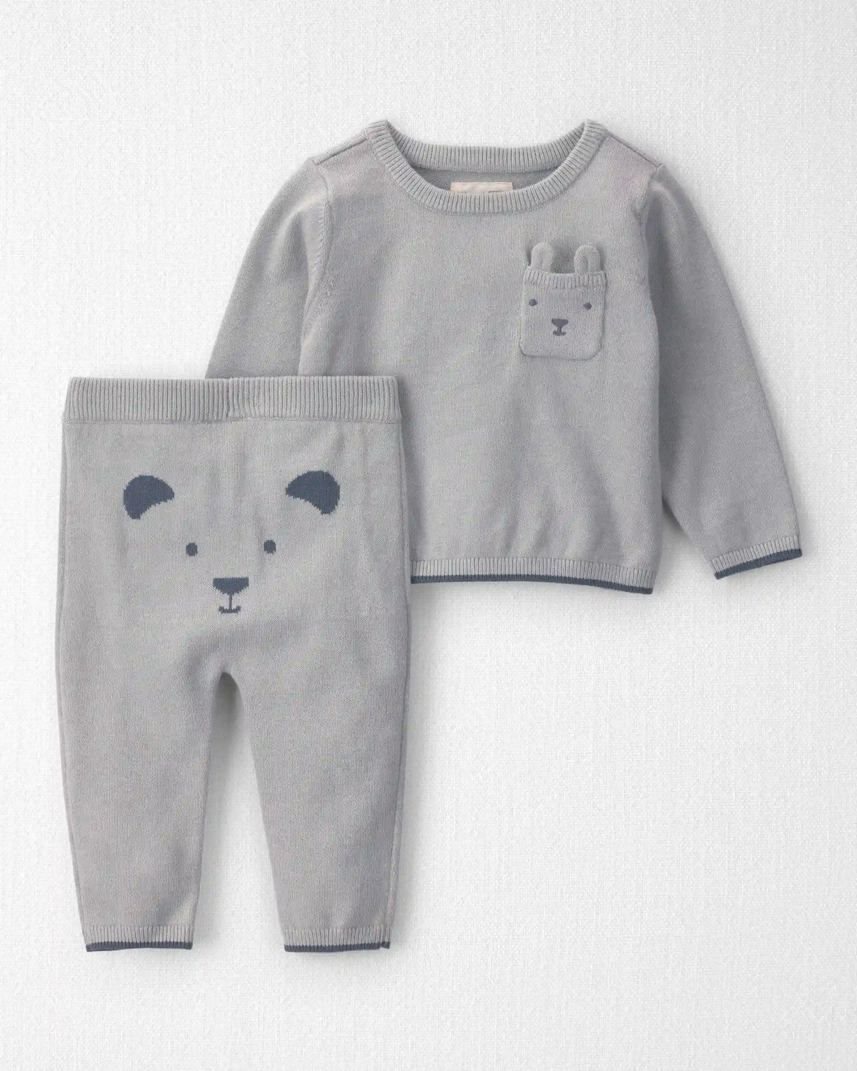 Baby 2-Piece Organic Cotton Sweater Knit Top & Pant Set