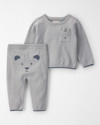 Baby 2-Piece Organic Cotton Sweater Knit Top & Pant Set