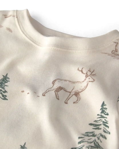 Baby 2-Piece Organic Cotton Pajamas in Reindeer Forest