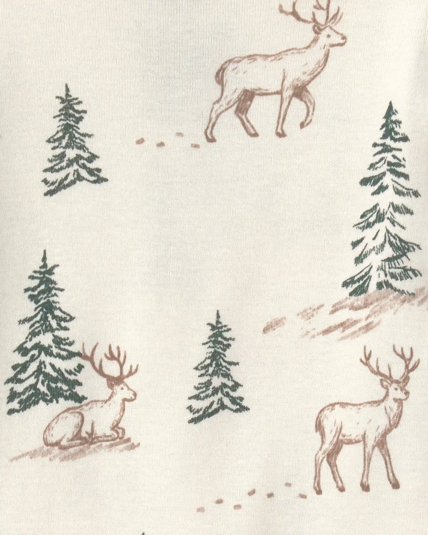 Baby 2-Piece Organic Cotton Pajamas in Reindeer Forest