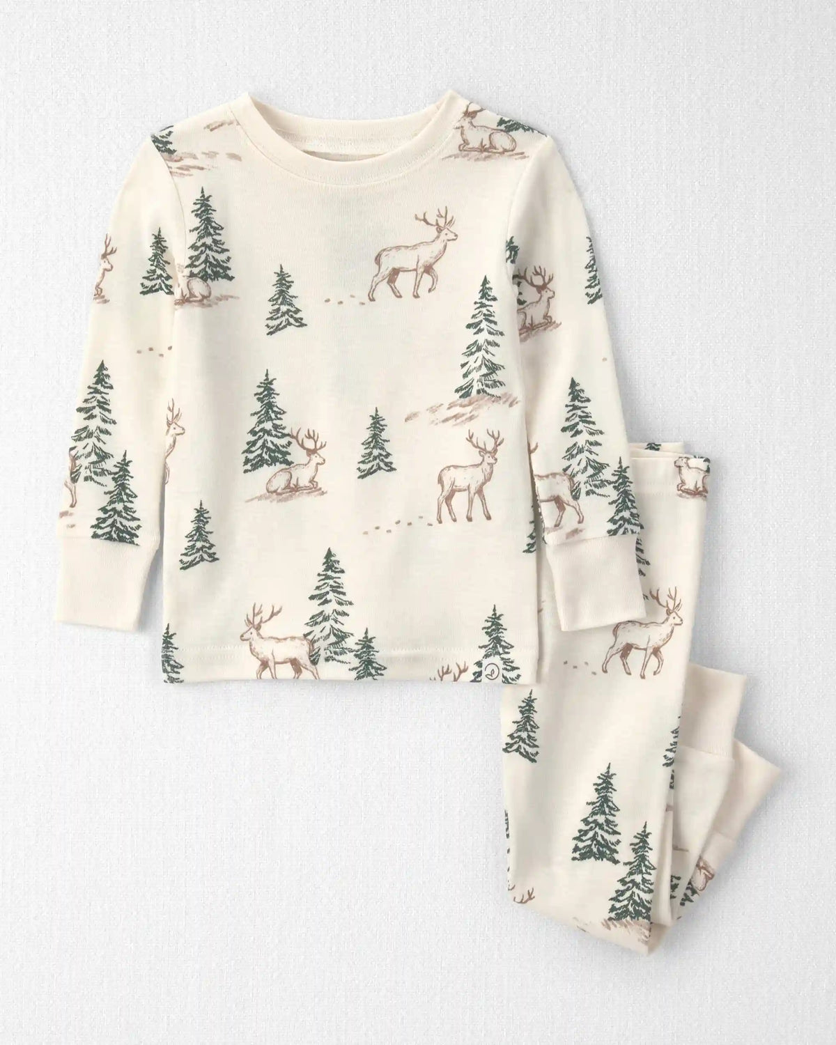 Baby 2-Piece Organic Cotton Pajamas in Reindeer Forest