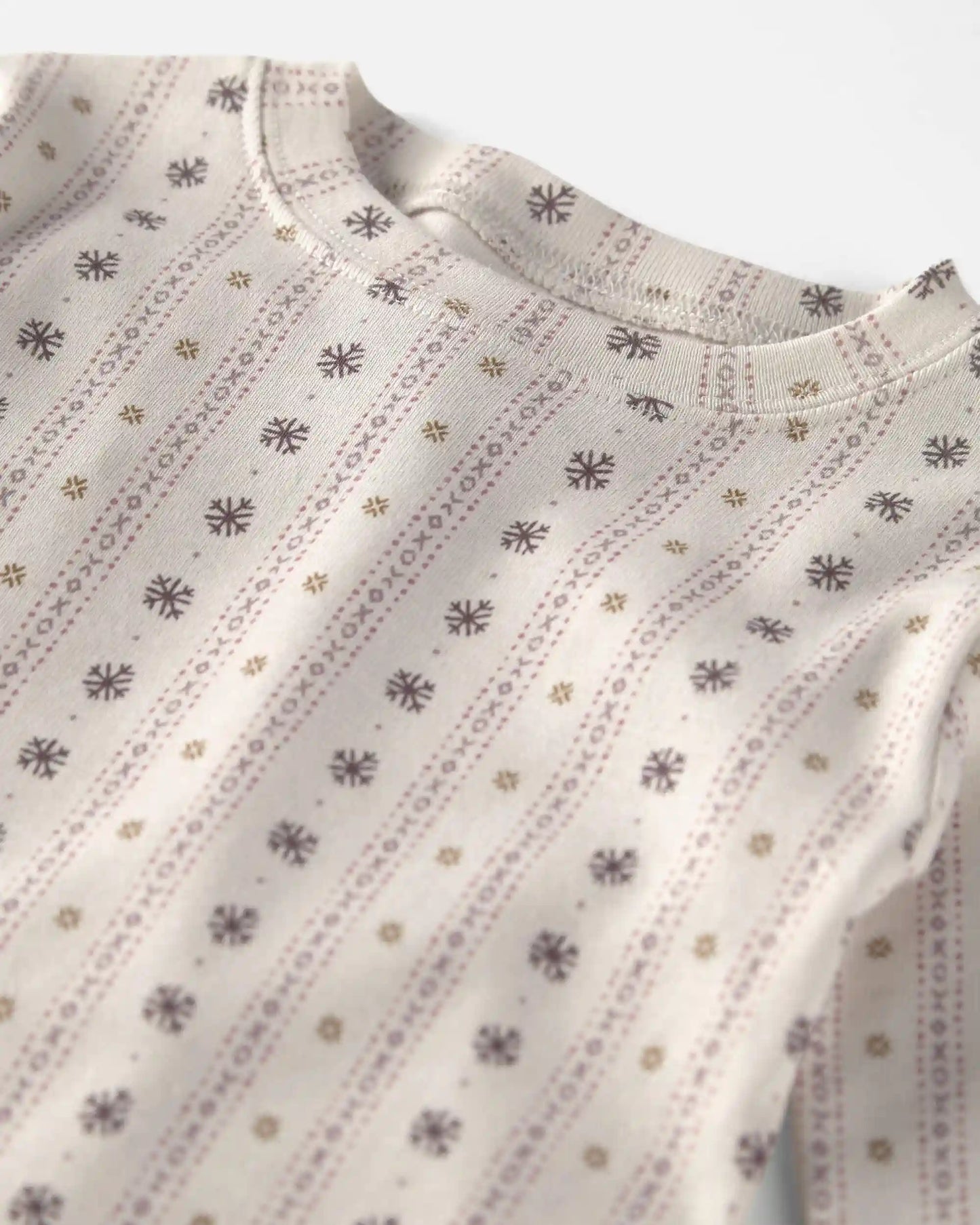 Baby Girl 2-Piece Organic Cotton Pajamas in Snowflakes