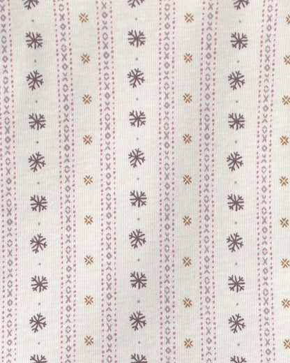 Baby Girl 2-Piece Organic Cotton Pajamas in Snowflakes