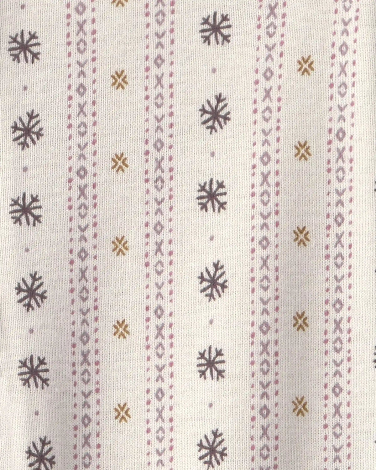 Baby Girl Organic Cotton Sleep & Play Pajamas in Snowflakes