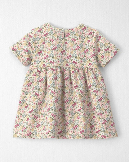 Baby Girl Organic Cotton French Terry Dress in Floral